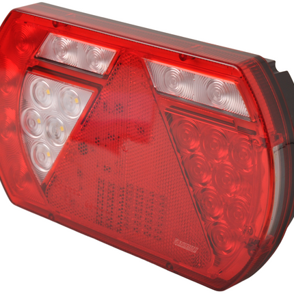 Aspock Achterlicht links met ingebouwde weerstand 236x140x52 mm - eenvoudig aan te sluiten met Aspöck 8 polige connectoren