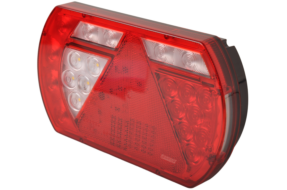 Aspock Achterlicht links met ingebouwde weerstand 236x140x52 mm - eenvoudig aan te sluiten met Aspöck 8 polige connectoren