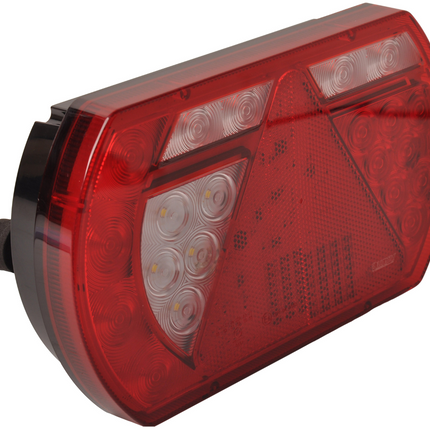 Aspock Achterlicht links met ingebouwde weerstand 236x140x52 mm - eenvoudig aan te sluiten met Aspöck 8 polige connectoren