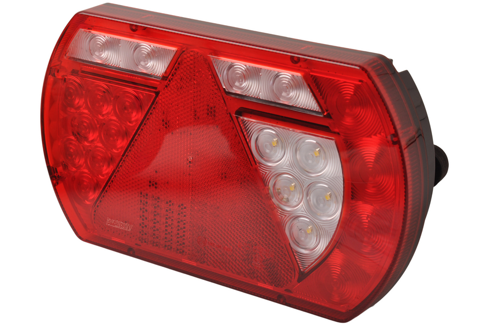 Aspock Achterlicht rechts met ingebouwde weerstand 236x140x52 mm -  Aspöck 8 polige connectoren