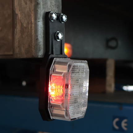 Aspock Aspock Flexipoint LED breedtelicht rechts - rood / wit op kleine rubber houder met 0,5m kabel