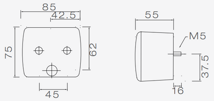 Aspock Aspock Fogpoint met stekker - 85x75x55 mm - 2 polige stekker aansluiting