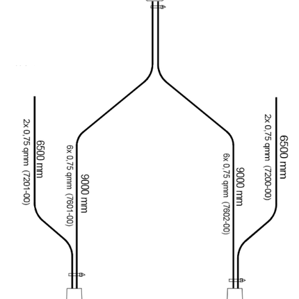Aspock Aspöck hoofdkabel - 13 polig - 9 meter - waterdicht - 2x 7 polige ASS2 connector - Plug & Play - aftakkingen 650 cm