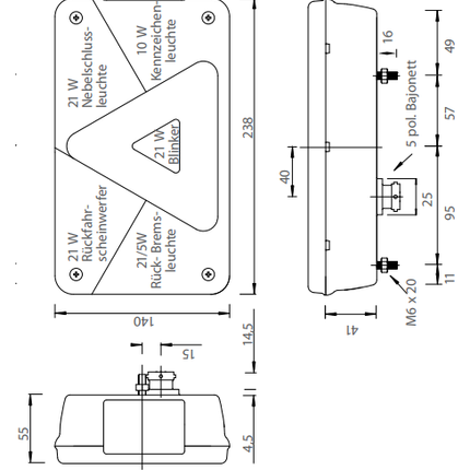 Aspock Aspock Multipoint 5 verlichtingsset - 13 polig - inclusief markeringsverlichting - kies de gewenste hoofdkabel
