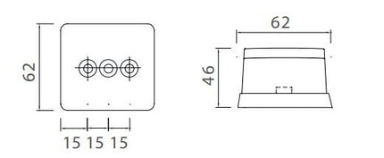 Aspock Aspock Squarepoint wit met 50 cm DC-kabel