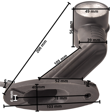 Aspock Aspock Superpoint 3 LED - links - wit/oranje/rood - 1 meter platte kabel