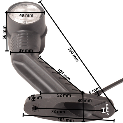 Aspock Aspock Superpoint 3 LED - rechts - wit/oranje/rood - 1 meter platte kabel