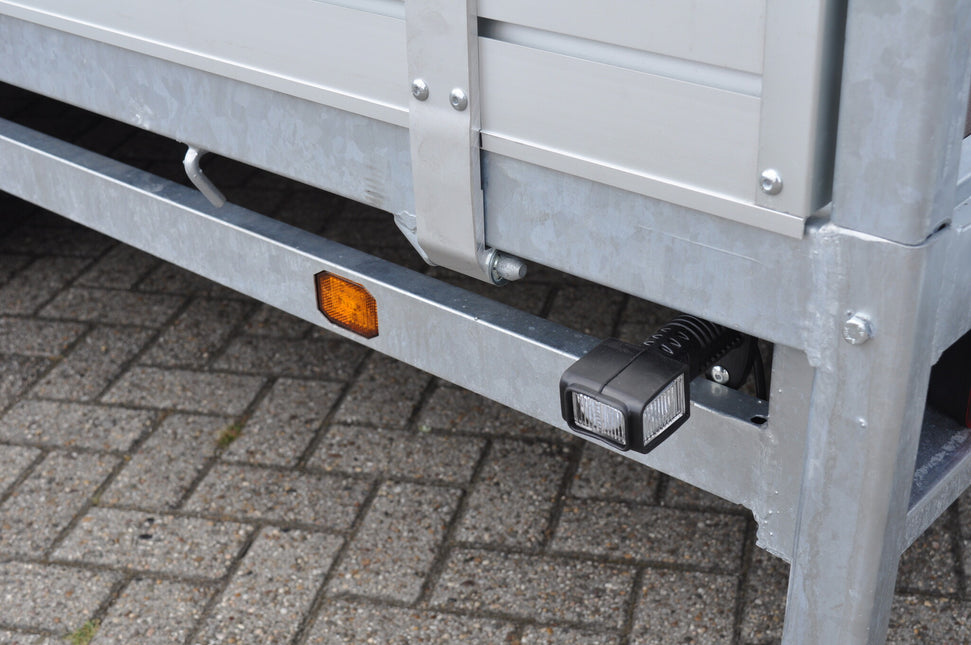 Aspock Aspock Superpoint 4 kort - links  - wit/rood/oranje - LED - 100 cm platte kabel - rechte houder