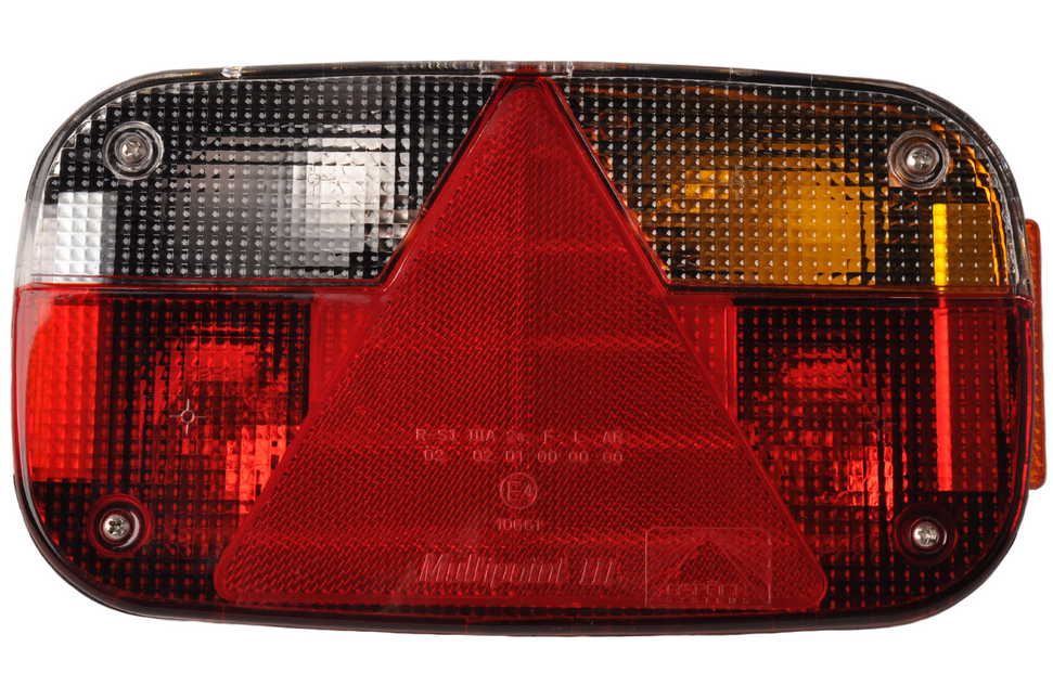 Aspock Multipoint 3 achterlicht rechts inclusief reflector - 8 polig - 244x138x60 mm - voorzien van Aspöck connector aansluiting