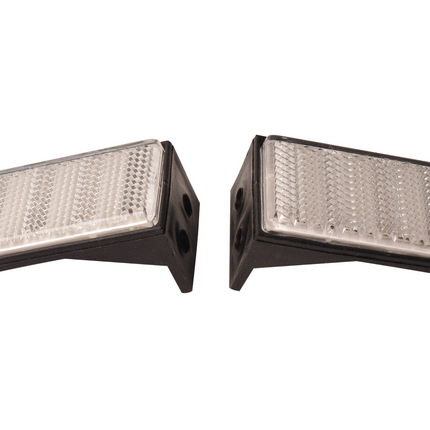 Aspock Witte reflector 76x34 mm - inclusief  montagehouder - set van 2 stuks