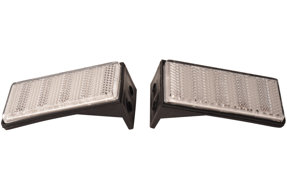 Aspock Witte reflector 76x34 mm - inclusief  montagehouder - set van 2 stuks