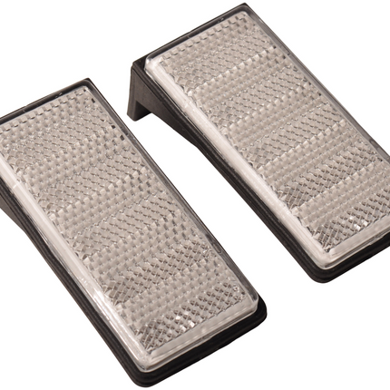Aspock Witte reflector 76x34 mm - inclusief  montagehouder - set van 2 stuks