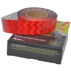 Avery Reflecterende tape voor harde ondergrond - rood - per meter
