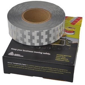 Avery Reflecterende tape voor harde ondergrond - wit - 50 meter