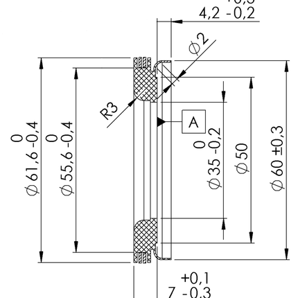BPW Afsluitring kegellager 35x61,6x7 mm