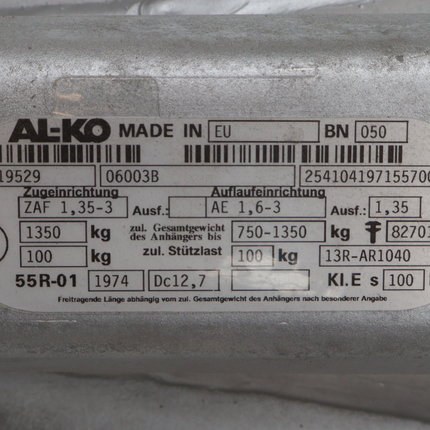 BPW BPW oplooprem aanhanger - ZAF 1,35-3 - maximaal trekvermogen: 1350 kg - V-dissel aansluiting