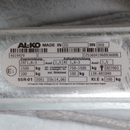 BPW BPW oplooprem aanhanger - ZAF 1.6-3 - maximaal trekvermogen: 1500 kg - incl. neuswielconsole aan de zijkant