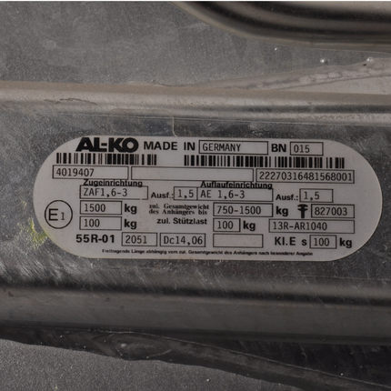 BPW BPW oplooprem aanhanger - ZAF 1,6-3 - uitvoering C - maximaal trekvermogen: 1500 kg - incl. neuswielklem