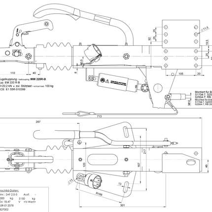 BPW BPW oplooprem aanhanger - ZAF 2.0-3 - maximaal trekvermogen: 2000 kg - incl. neuswielconsole