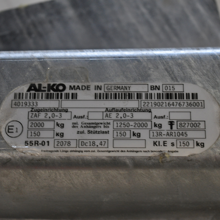 BPW BPW oplooprem aanhanger - ZAF 2.0-3 - maximaal trekvermogen: 2000 kg - incl. neuswielconsole