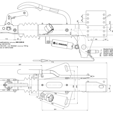 BPW BPW oplooprem aanhanger ZAF2.0 - 2000 kg maximaal trekvermogen - voor Hapert - inclusief neuswielconsole