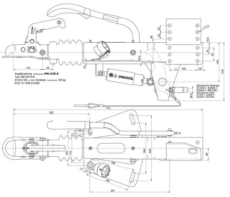 BPW BPW oplooprem aanhanger ZAF2.0 - 2000 kg maximaal trekvermogen - voor Hapert - inclusief neuswielconsole