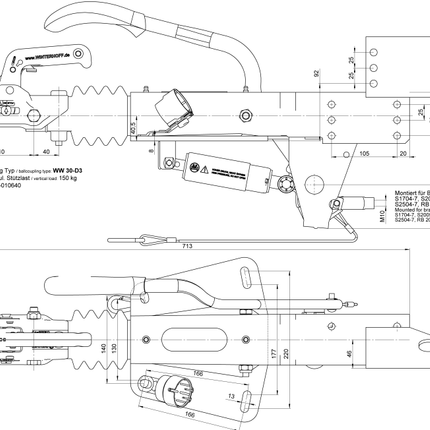 BPW BPW oplooprem aanhanger ZAF2.0-3 - 2000 kg maximaal trekvermogen - inclusief neuswielconsole