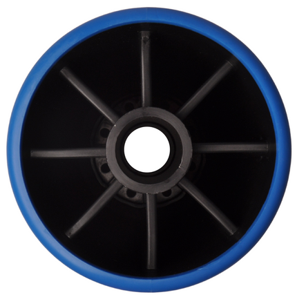 Cantonal 200x104 mm kielrol blauw 22 mm naafdiameter