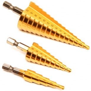 Cantonal 3 stuks stappenboren plaatfrezen met titanium coating