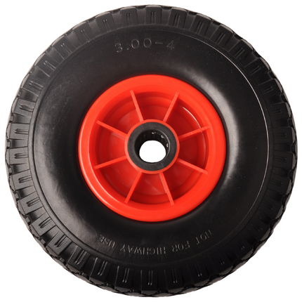 Cantonal 3.00-4 steekwagenwiel - anti-lek en kunststof velg - 125 kg maximale belasting - 25 mm asgat/naafdiameter - inclusief rollager