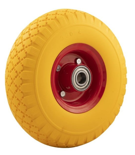Cantonal 3.00-4 steekwagenwiel - massief/anti lek band en stalen velg - 100 kg maximale belasting - 20 mm asgat/naafdiameter - inclusief kogellager