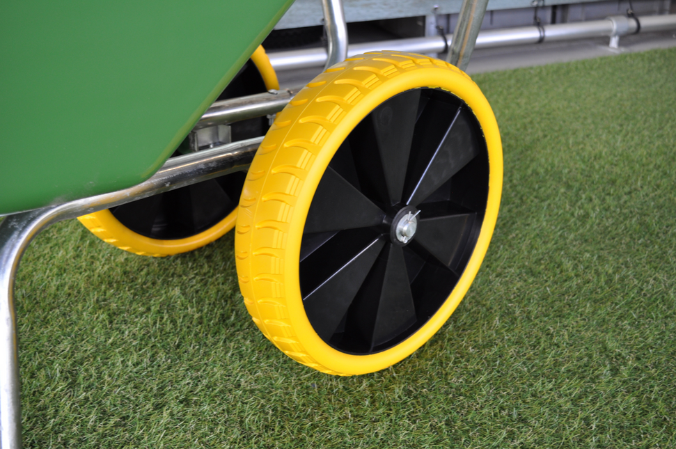 Cantonal 4.00-8 kruiwagenwiel - massief/anti-lek band en  zwarte kunststof velg - 150 kg maximale belasting - 20 mm asgat/naafdiameter