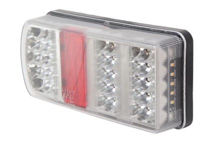 Cantonal Achterlicht - Cantonal LED - links - 228x106x55 mm - losse draad aansluiting - alle functies