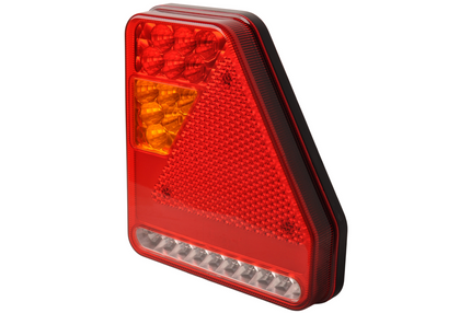 Cantonal Achterlicht - Glotrac - LED - rechts - 208x188x40 mm - inclusief achteruitrijverlichting en driehoekreflector