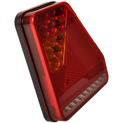 Cantonal Achterlicht - Glotrac - LED - rechts - 208x188x40 mm - inclusief achteruitrijverlichting en driehoekreflector