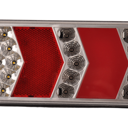 Cantonal Achterlicht - Glotrac - LED - rechts - 230x105x40 mm - inclusief achteruitrijverlichting en reflector