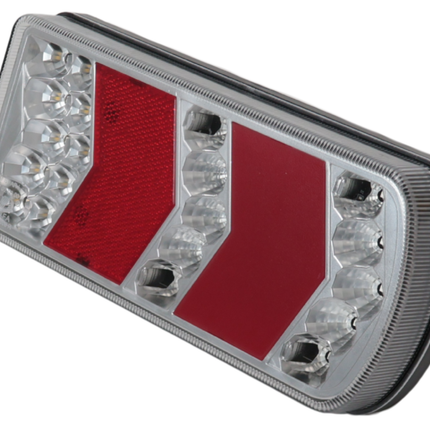 Cantonal Achterlicht - Glotrac - LED - rechts - 230x105x40 mm - inclusief achteruitrijverlichting en reflector