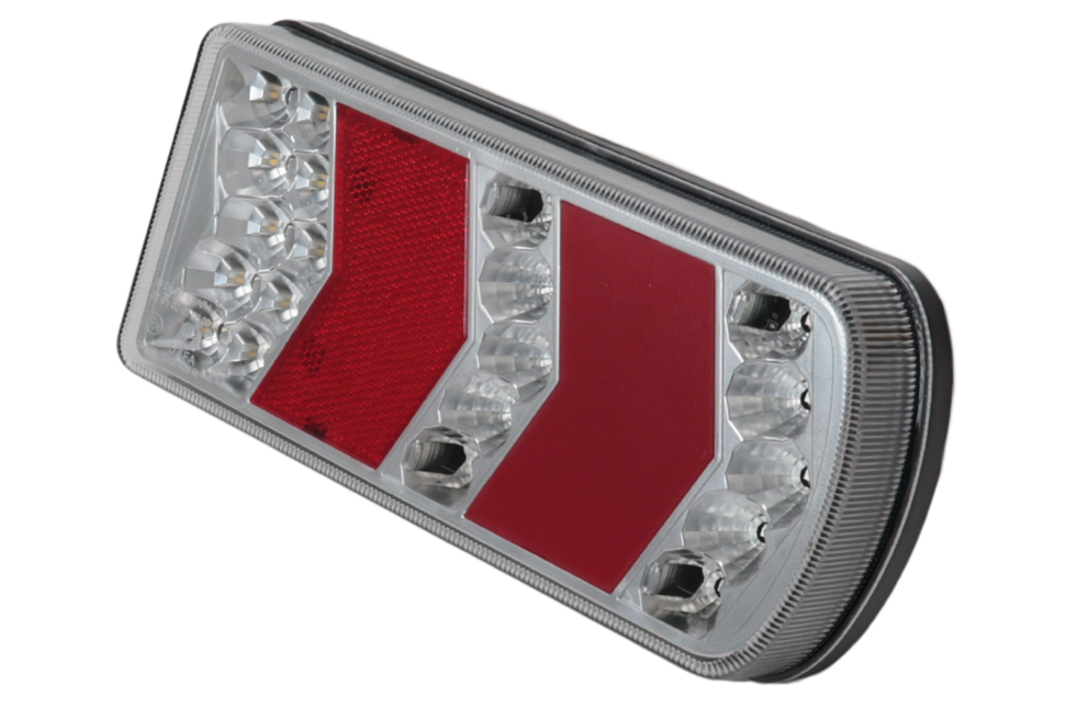 Cantonal Achterlicht - Glotrac - LED - rechts - 230x105x40 mm - inclusief achteruitrijverlichting en reflector