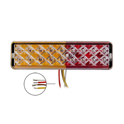 Cantonal Achterlicht LED 135x38x24 mm - 3 functies LED
