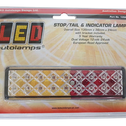 Cantonal Achterlicht LED 135x38x24 mm - 3 functies LED