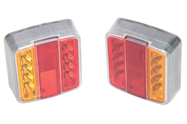 Cantonal Achterlicht set - Cantonal LED - 4 functies - 105x98x35 mm - 5-polige connector