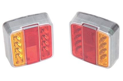 Cantonal Achterlicht set - Cantonal LED - 4 functies - 105x98x35 mm - 5-polige connector