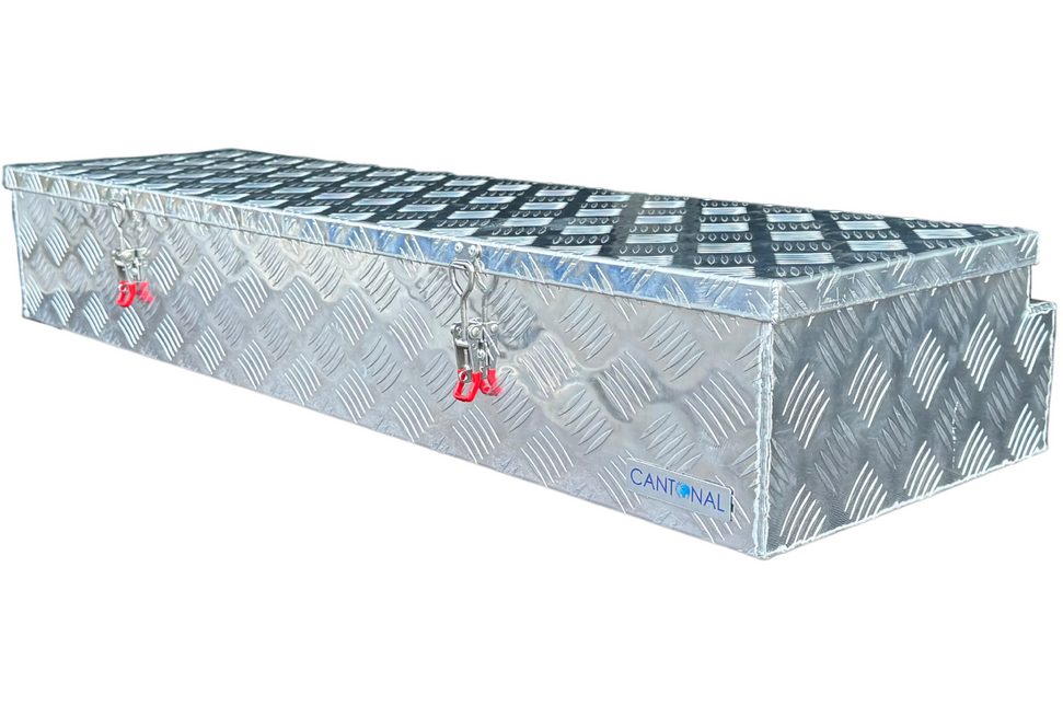 Cantonal Aluminium disselkist 1200x380x195 mm - 2,5 mm wanddikte - ideaal voor plateauwagens en autotransporters - water- en stofdicht - incl. spansluiting