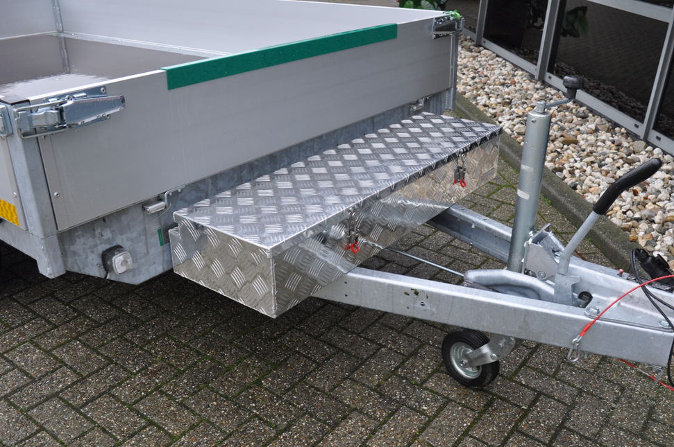 Cantonal Aluminium disselkist 1200x380x195 mm - 2,5 mm wanddikte - ideaal voor plateauwagens en autotransporters - water- en stofdicht - incl. spansluiting