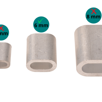 Cantonal Aluminium klemkous voor 6 mm staaldraad