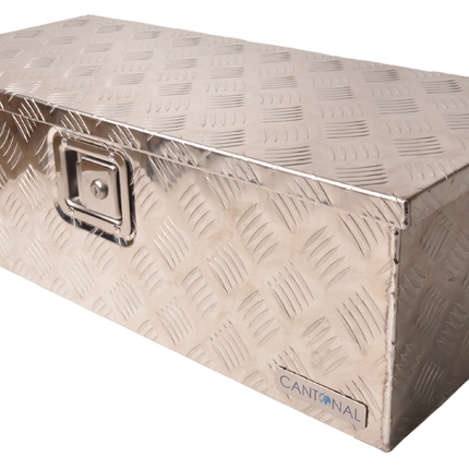 Cantonal Aluminium traanplaat disselkist/gereedschapkist/disselbak 765x330x245 mm - inbouwslot - 1,3 mm dikte