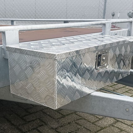 Cantonal Aluminium traanplaat disselkist/gereedschapkist/disselbak 765x330x245 mm - inbouwslot - 1,3 mm dikte