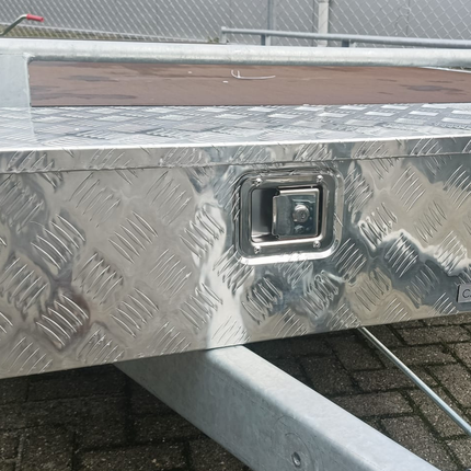 Cantonal Aluminium traanplaat disselkist/gereedschapkist/disselbak 765x330x245 mm - inbouwslot - 1,3 mm dikte