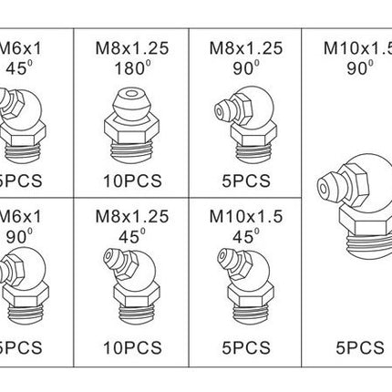 Cantonal Assortiment vetnippels metrisch 110 delig