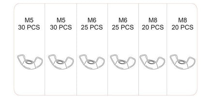 Cantonal Assortiment vleugelmoeren 150-delig